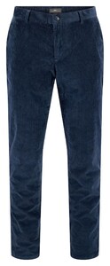 Fynch-Hatton Wide Corduroy Flat-Front Ribbroek Dark Navy