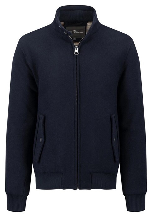 Fynch-Hatton Wool Uni Color Blouson Dark Navy