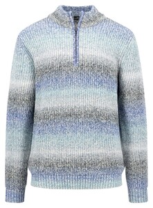 Fynch-Hatton Zip Troyer Effect Yarn Pullover Navy