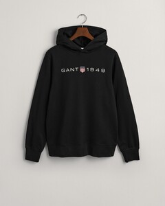 Gant 1949 Archive Shield Graphic Logo Sweat Hoodie Pullover Black