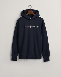Gant 1949 Archive Shield Graphic Logo Sweat Hoodie Pullover Evening Blue
