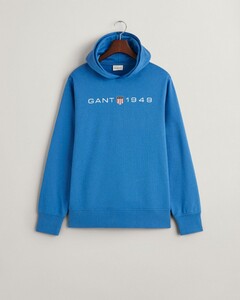 Gant 1949 Archive Shield Graphic Logo Sweat Hoodie Pullover Rich Blue