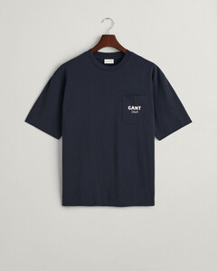 Gant 1949 Graphic Chest Pocket Crew Neck T-Shirt Avond Blauw