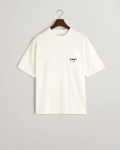 Gant 1949 Graphic Chest Pocket Crew Neck T-Shirt Eggshell