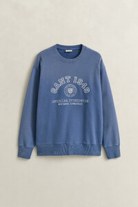 Gant 1949 Spray Graphic Crew Neck Pullover Vintage Blue