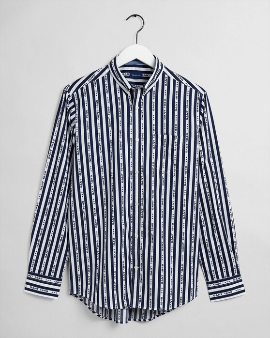 Gant 1949 Striped Fantasy Overhemd Classic Blue