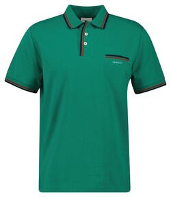 Gant 2-Color Tipping Short Sleeve Piqué Poloshirt Deep Green