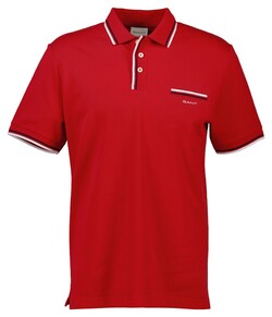 Gant 2-Color Tipping Short Sleeve Piqué Poloshirt Ruby Red