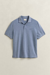 Gant 2-Tone Short Sleeve Cotton Polo Vintage Blue