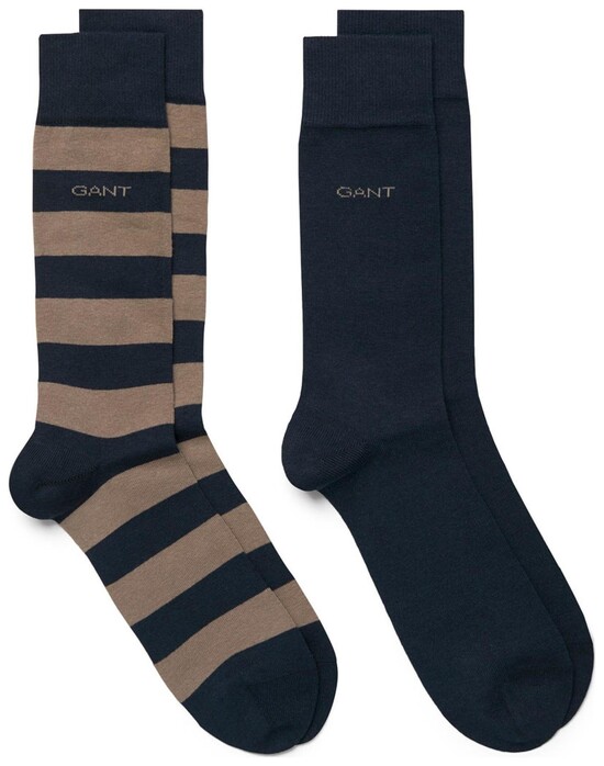 Gant 2Pack Bar Stripe Socks Warm Khaki