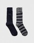Gant 2Pack Barstripe And Solid Socks Anthracite Grey
