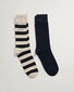 Gant 2Pack Barstripe And Solid Socks Desert Beige