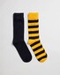 Gant 2Pack Barstripe And Solid Socks Ivy Gold