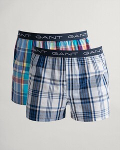 Gant 2Pack Check Madras Boxershort Underwear Hamptons Blue
