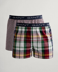 Gant 2Pack Checked Boxershorts Underwear Evening Blue