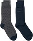 Gant 2Pack Dot And Solid Socks Sokken Houtskool Grijs