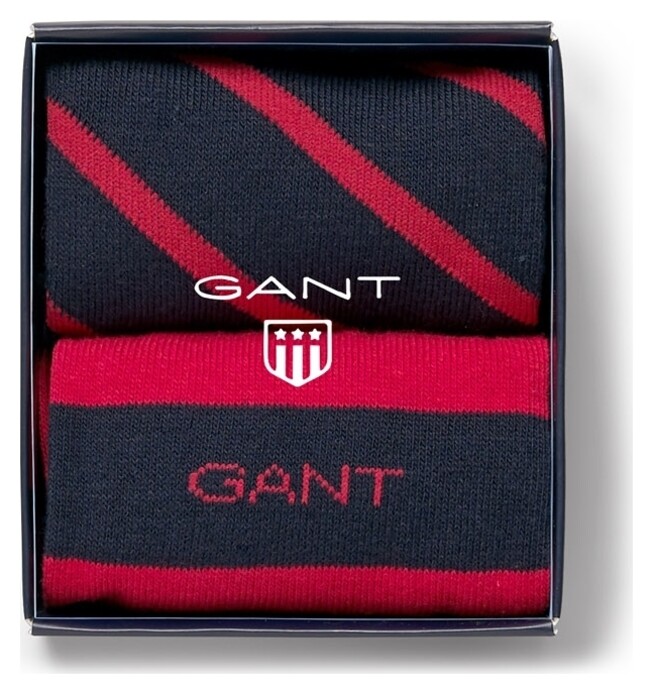 Gant 2Pack Striped Socks Gift Box Red