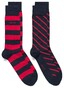 Gant 2Pack Striped Socks Gift Box Sokken Rood