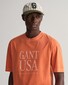 Gant 3-Color Tipped Solid Piqué Embroidery Logo Polo Apricot Orange