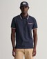 Gant 3-Color Tipped Solid Piqué Embroidery Logo Polo Avond Blauw
