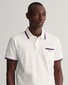 Gant 3-Color Tipped Solid Piqué Embroidery Logo Polo Eggshell