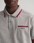Gant 3-Color Tipped Solid Piqué Embroidery Logo Polo Grijs Melange