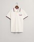 Gant 3-Color Tipped Solid Pique Embroidery Logo Poloshirt Eggshell