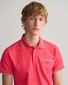 Gant 3-Color Tipped Solid Pique Embroidery Logo Poloshirt Magenta Pink