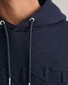 Gant 3D-Raised Embossed Logo Sweat Hoodie kangaroo Pocket Pullover Evening Blue