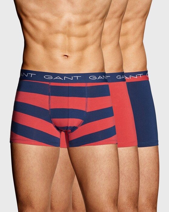 Gant 3Pack Rugby Stripe Ondermode Cardinal Red