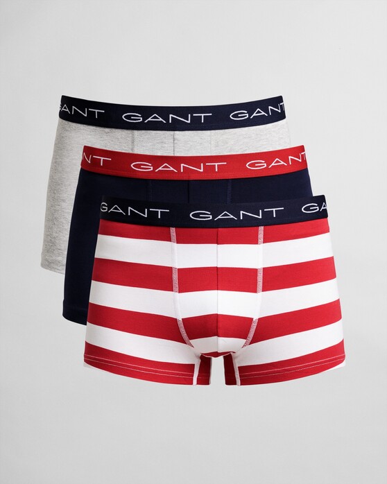 Gant 3Pack Rugby Stripe Trunk Underwear Bright Red