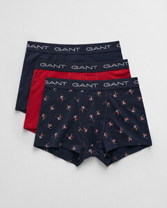Gant 3Pack Skier Print And Solid Trunk Gift Box Ondermode Avond Blauw
