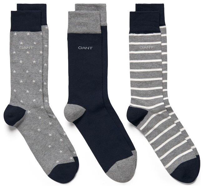 Gant 3Pack Stars And Stripes Socks Sokken Navy