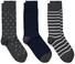 Gant 3Pack Stars & Stripes Socks Sokken Houtskool Grijs