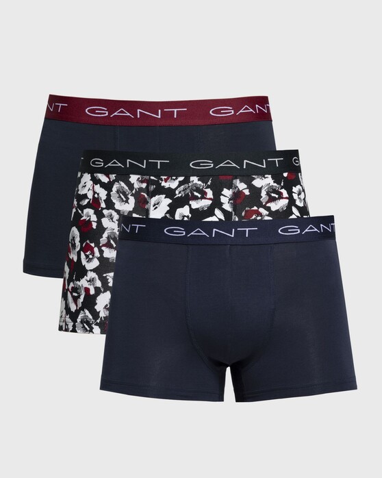Gant 3Pack Trunk Etching Floral Underwear Evening Blue