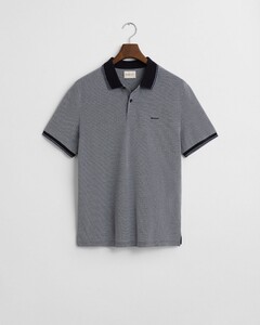 Gant 4-Color Oxford Piqué Short Sleeve Polo Dusty Navy