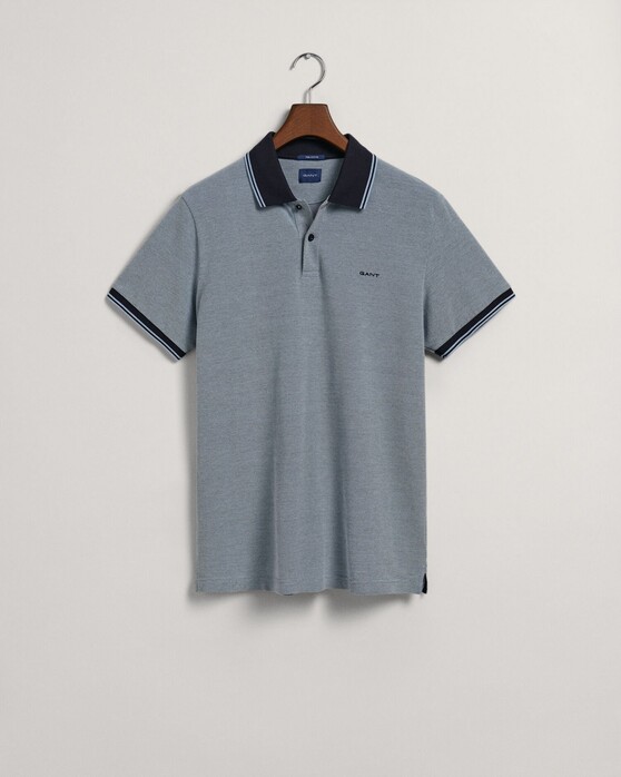 Gant 4-Color Oxford Piqué Short Sleeve Polo Gentle Blue