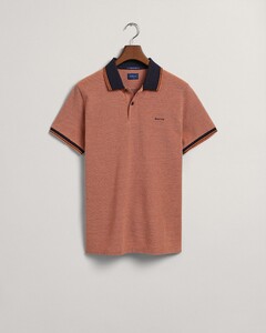 Gant 4-Color Oxford Piqué Short Sleeve Polo Pumpkin Orange