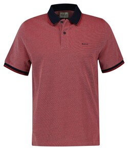 Gant 4-Color Oxford Piqué Short Sleeve Polo Ruby Red
