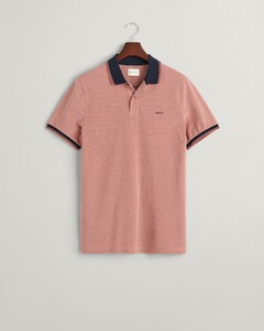 Gant 4-Color Oxford Piqué Short Sleeve Polo Sunset Pink