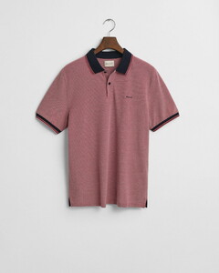 Gant 4-Color Oxford Piqué Short Sleeve Polo Watermeloen Rood