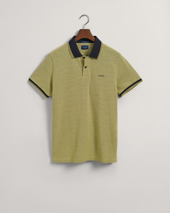 Gant 4-Color Oxford Pique Short Sleeve Poloshirt Lemonade Yellow