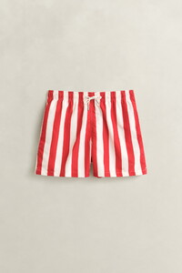 Gant Allover Block Stripe Swim Short Rose Red