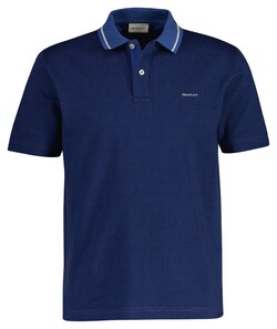 Gant Allover Micro Houndstooth Cotton Polo Vintage Blue