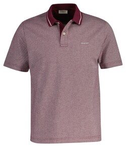 Gant Allover Micro Houndstooth Cotton Polo Wijnrood