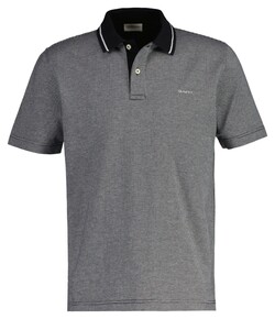 Gant Allover Micro Houndstooth Cotton Polo Zwart