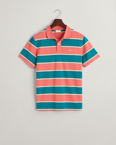 Gant Allover Multi Stripe Piqué Poloshirt Ocean Turquoise