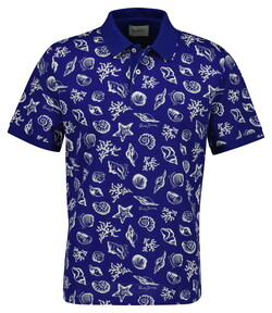 Gant Allover Seashell Pattern Polo Rich Navy