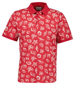 Gant Allover Seashell Pattern Polo Rose Red