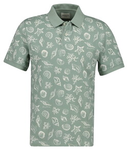 Gant Allover Seashell Pattern Poloshirt Ceramic Grey